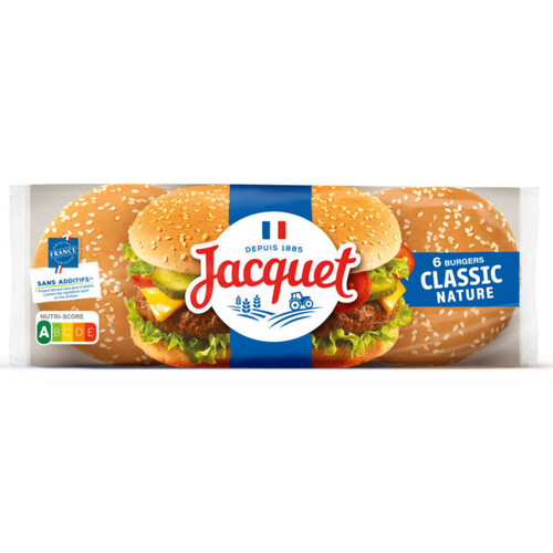 Jacquet Classic burger nature sans additif x6 350g