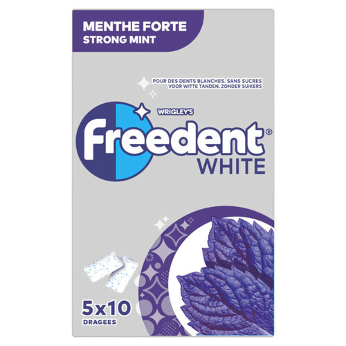 Freedent White Chewing-gum à la menthe forte sans sucres 70g