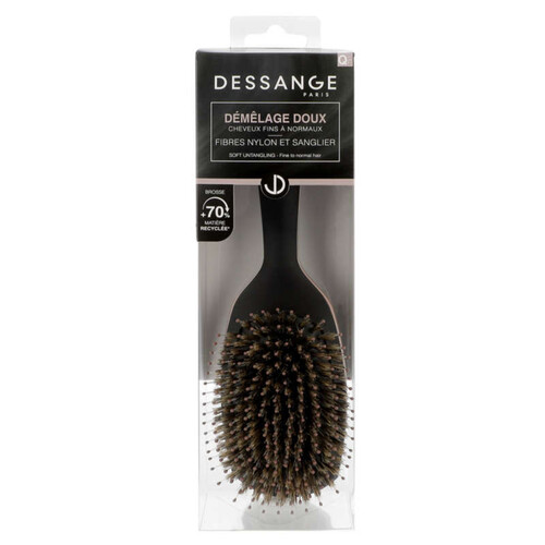 Dessange Brosse Rectangulaire sanglier nylon cheveux fins normaux Grand Modèle