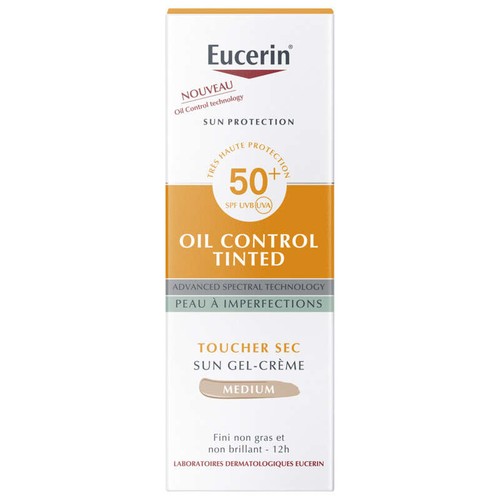 Eucerin Sun Protection Oil Control Gel-Crème Teintée Médium SPF50+ 50ml