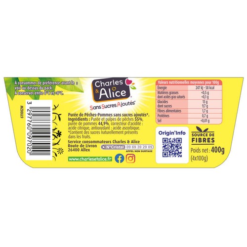 Charles & Alice Pomme pêche 400g