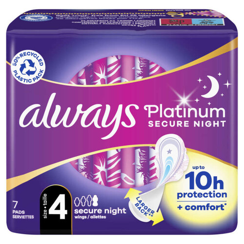 Always Platinum Serviette Secure Night Pack X7