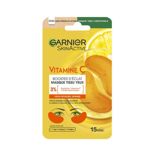 Garnier SkinActive Masque Tissu Vitamine C Hydratant Booster d'Eclat x1