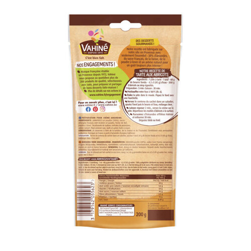 Vahiné Crème Amandine, Préparation Pour Garnir Vos Tartes 200G