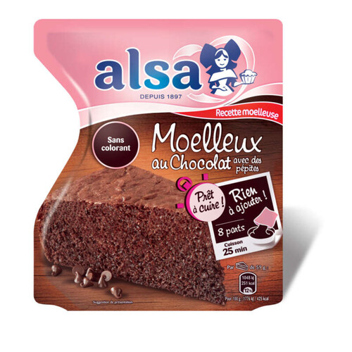 Alsa Préparation Pour Moelleux Au Chocolat Avec Des Pépites 500G