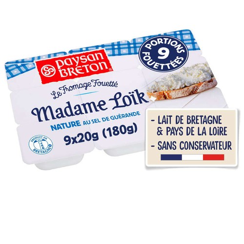 Paysan Breton Fromage Fouetté Madame Loïk Nature Au Sel De Guérande 9x20g