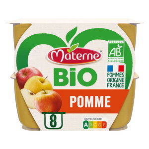 Materne Compote de Pommes Bio 8x100g.