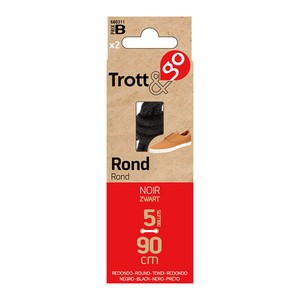 La Brosse Et Dupont Lacets Ronds Noir 90cm - 2 Paires