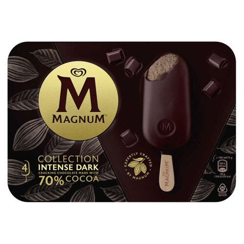 Magnum Glace Bâtonnet Intense Dark x4 296g