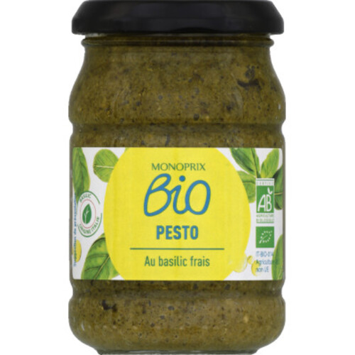 Monoprix Bio Pesto au basilic frais 190g