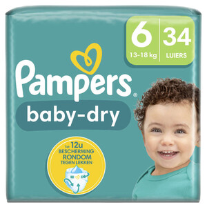 Pampers Baby-Dry Taille 6, 34 Couches disponible et en vente à La Réunion    - Shopping et Courses en ligne, livrés à domicile ou au bureau,  7j/7 à la Réunion