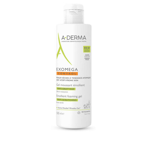 [Para] A-Derma Exomega Control Gel Moussant Emollient Anti-Grattage 500ml