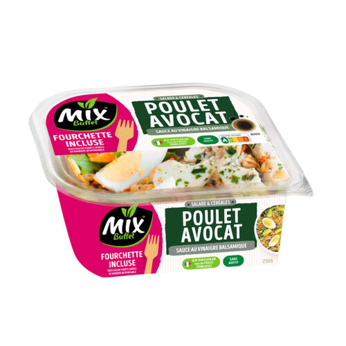 Mix Salade lentilles poulet & avocat oeufs durs et sa sauceau vinaigre balsamique 250g