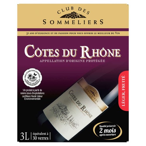 Club des Sommeliers Côte du Rhône Rouge 3L