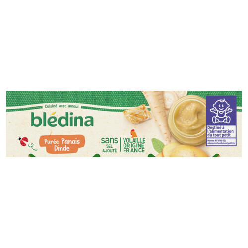 Blédina Pots Purée Panais Dinde dès 6 mois 2x200g