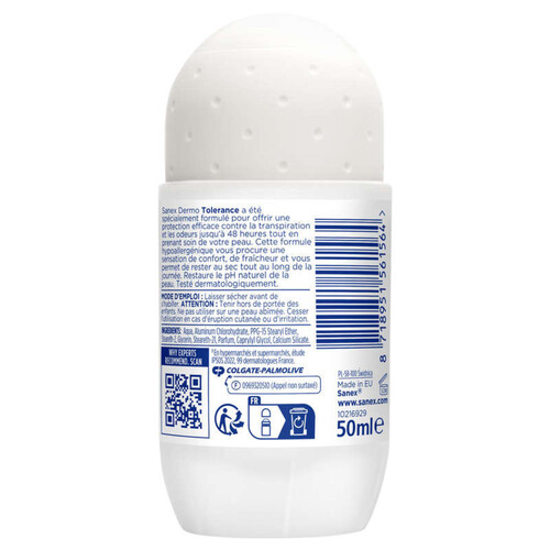 Sanex déodorant dermo tolérance 48h bille 50ml