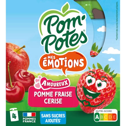 Materne Pom Potes Pomme Fraise Cerise 4x90g