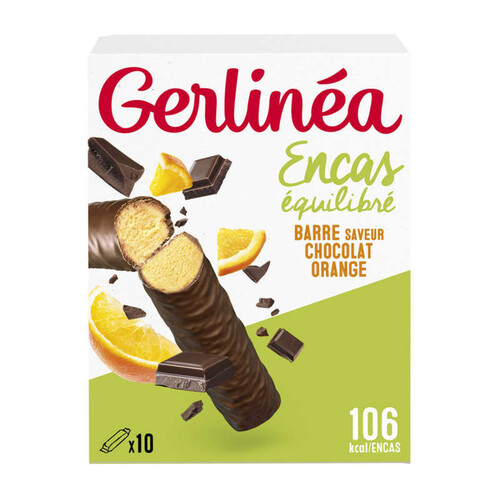 Gerlinéa Barre chocolat orange x10 310g