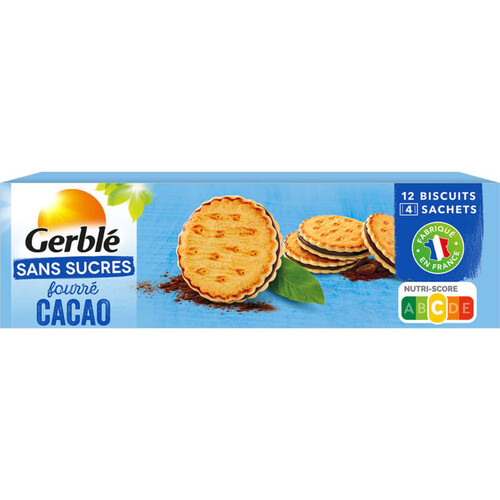 Gerblé Biscuits Fourrés Au Cacao Sans Sucres 185G