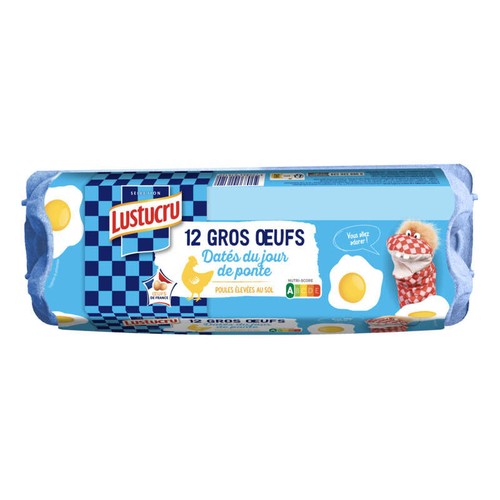 Lustucru Gros Œufs Sol datés du Jour de Ponte x12