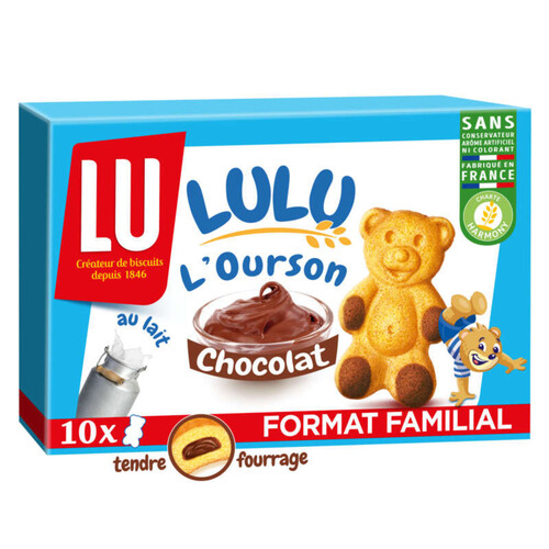 Lu Lulu L'Ourson Gâteaux fourrés au Chocolat 300g