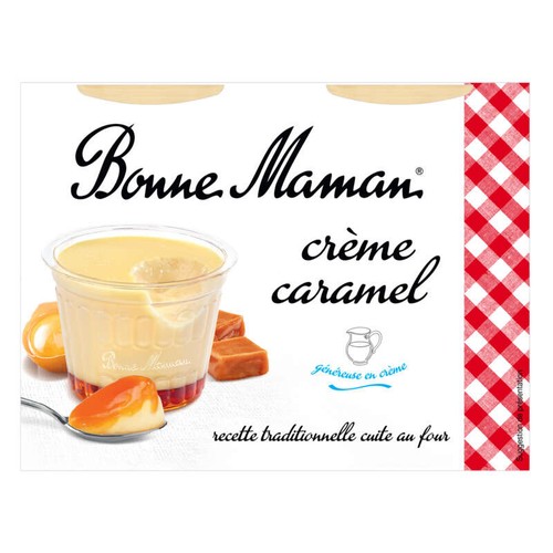 Bonne Maman Crème aux œufs frais, caramel 4x100g