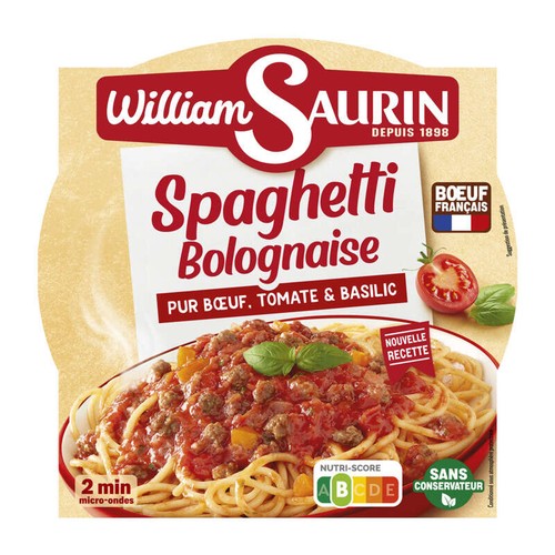 William Saurin Spaghetti Bolognaise bœuf tomate & basilic 300g