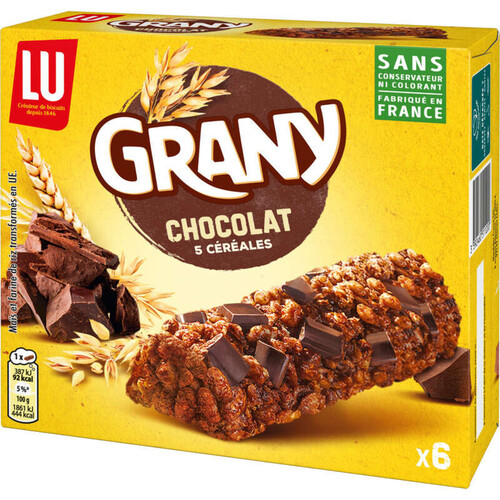 Lu Grany Barres de Céréales Chocolat 125g