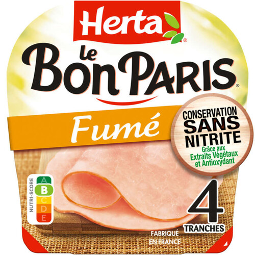 Herta Le Bon Paris jambon fumé conservation sans nitrite 4x