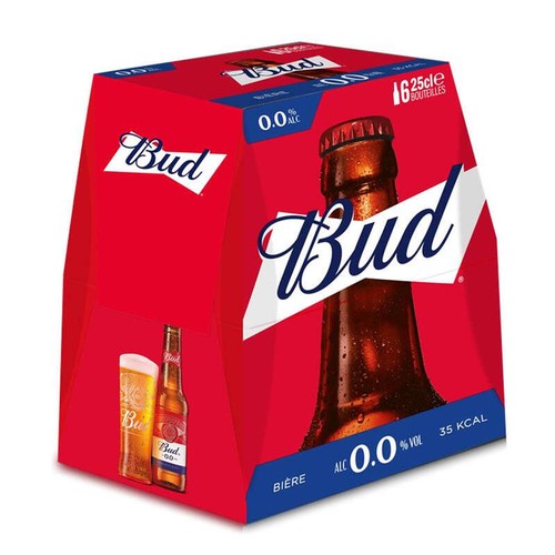 Bud Bière blonde Alcool 0,0% vol. 6x25cl