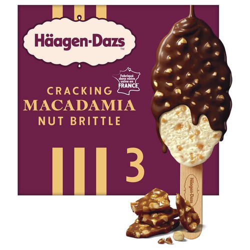 Häagen-Dazs Bâtonnets Cracking Macadamia Nut Brittle 3x80ml