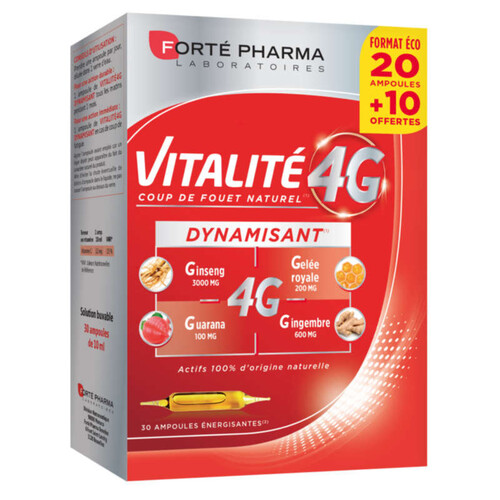 [Para] Forte Pharma Vitalité 4G Complément Alimentaire Dynamisant Ampoule x30