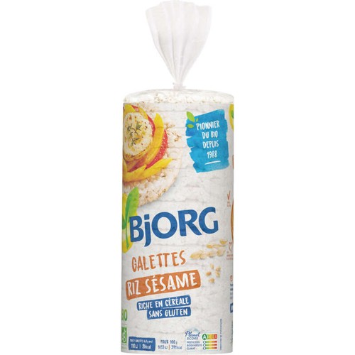 Bjorg Galettes De Riz Complet & Sésame Bio 130g