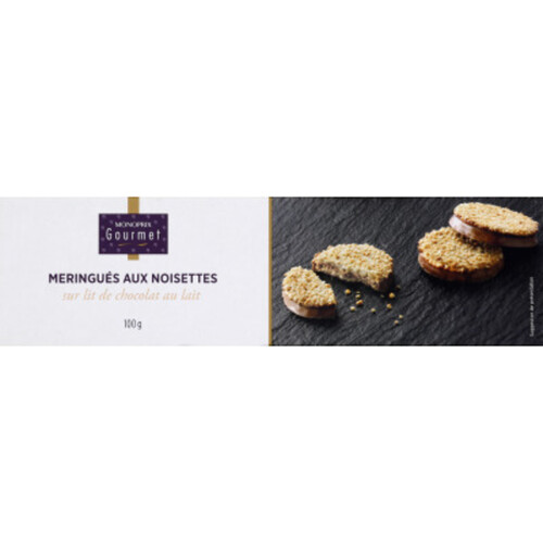 Monoprix Gourmet Meringués aux Noisettes Chocolat au Lait 100g