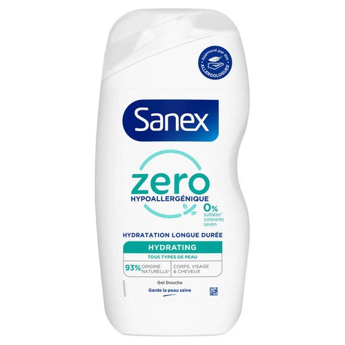 Gel Douche Sanex Zero% Tous types de peau Hydratant - 475ml