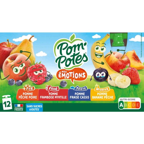 Pompotes Compotes Gourdes Mes émotions 12x90g