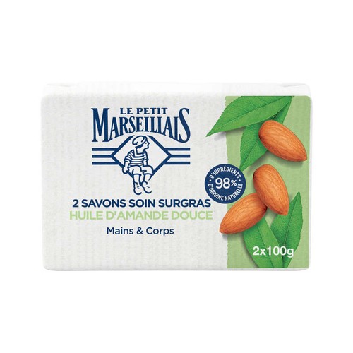 Le Petit Marseillais Savon Soin Nourrissant à L'Huile D'Amande Douce 2x100g