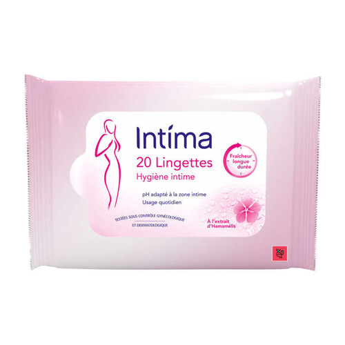 Intima Lingettes Hygiène Intime usage quotidien Hamamélis x20