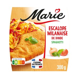 Marie Escalope Milanaise Dinde 100% Filet Spaghetti Tomate et Basilic ...