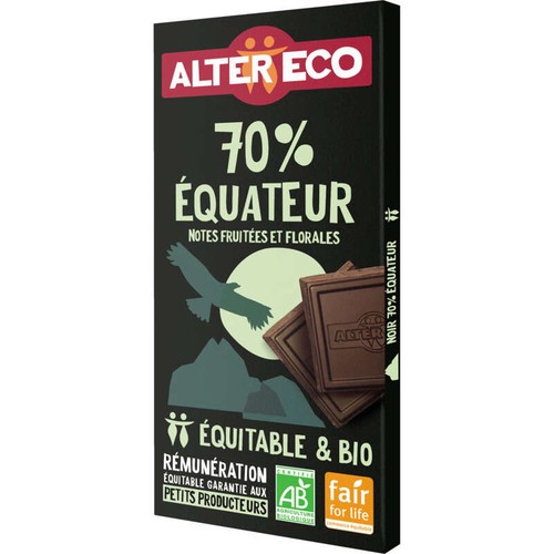 Alter Eco Chocolat noir equateur 70% Bio 100g