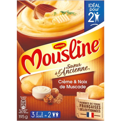 Mousline Purée Crème de Muscade 3x65g