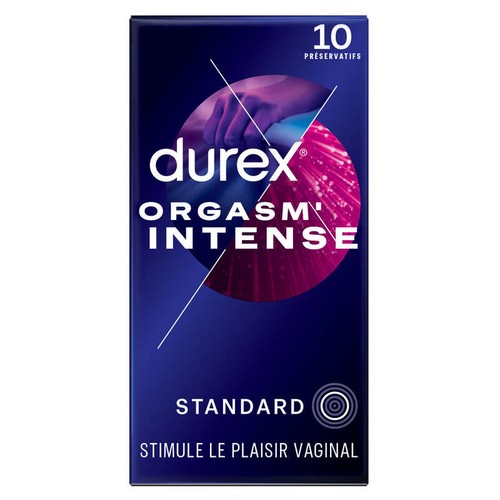 Durex Préservatifs Orgasm'Intense Perlés et Nervurés x10