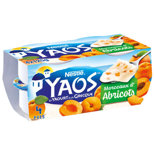YAOS Yaourt à la Grecque morceaux abricot 4x125g