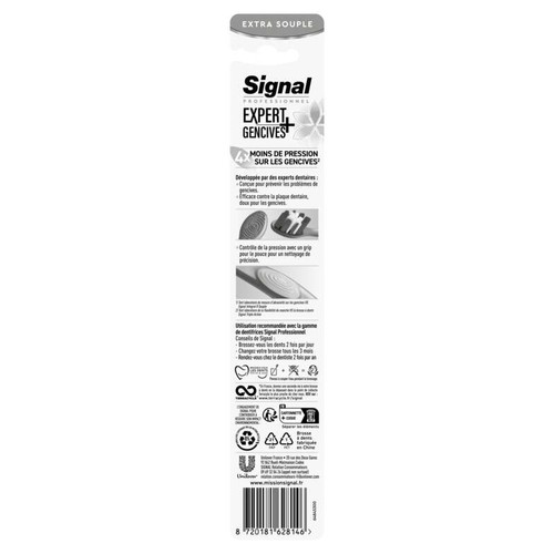 Signal Professionnel Brosse à Dents Expert Gencives + Charbon Extra Souple x1