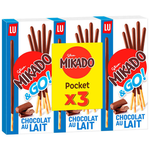 Lu Mikado Biscuits nappés au Chocolat au Lait 2x39g