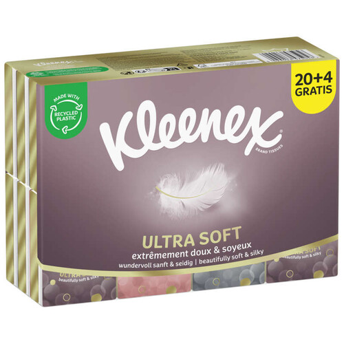 Kleenex Mouchoirs Ultrasoft Mini Regular (20+4 Gratuit)