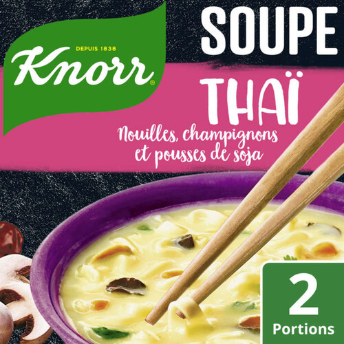 Knorr Soupe Déshydratée Thaï Nouilles Champignons Pousses de Soja 69g