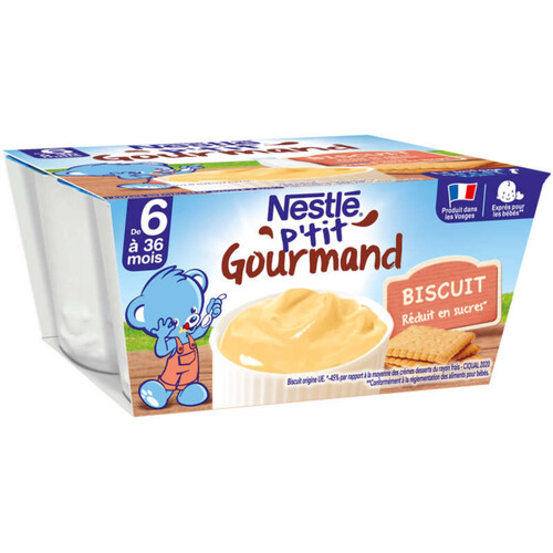 NESTLE P'TIT GOURMAND Biscuit - 4 x 100g - Dès 6 mois