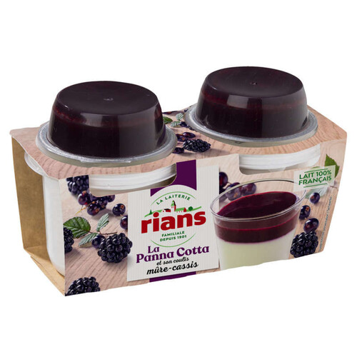 Rians Panna cotta et son coulis de mûre et cassis 2x120G