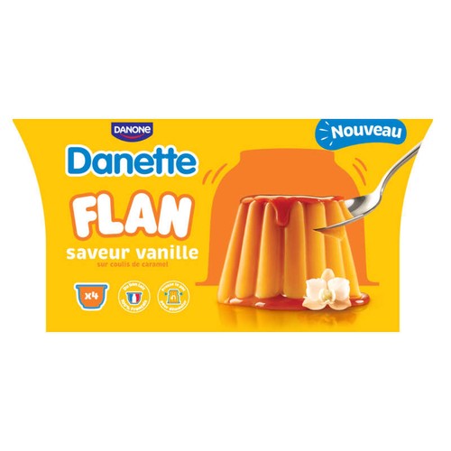 Danette Flan vanille sur coulis de caramel 4x95g